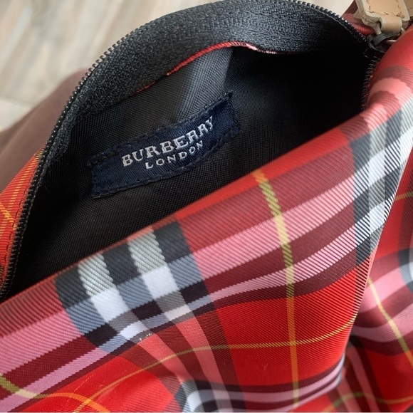 Vtg 90s Y2K Burberry rare Mini house Check snap handle handbag Red - Picture 2 of 9